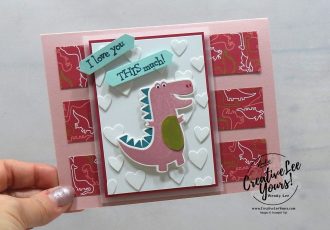 Love you this much by Wendy Lee, Tutorial, maui achievers blog hop, stampin Up, SU, #creativeleeyours, hand made card, technique, dina days stamp set, A wish for everything stamp set, friend, celebration, stamping, valentine, creatively yours, creative-lee yours, DIY, class, dino dies, stitched be mine dies, #papercrafts, birthday, card class, dinosaur, kids
