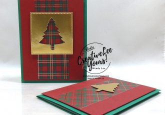 2 in 1 Fast & Easy Holiday Cardby Wendy Lee, Tutorial, perfectly plaid stamp set, pine tree punch, SUO, stampin Up, SU, #creativeleeyours, hand made card, technique, friend, celebration, stamping, tree, creatively yours, creative-lee yours, DIY, class, #papercrafts, card class, plaid, masculine, #patternpaper