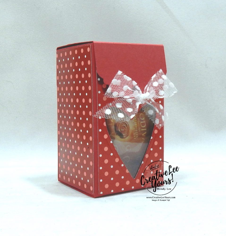 Valentine treat box by Wendy Lee, Stampers Showcase Blog Hop, Tutorial, stampin Up, SU, #creativeleeyours, handmade card, stitched be mine, hearts, friend, celebration, stamping, creatively yours, creative-lee yours, DIY, birthday, SAB, saleabration, card club, card class, 2-4-6-8 box,delightful tag topper punch