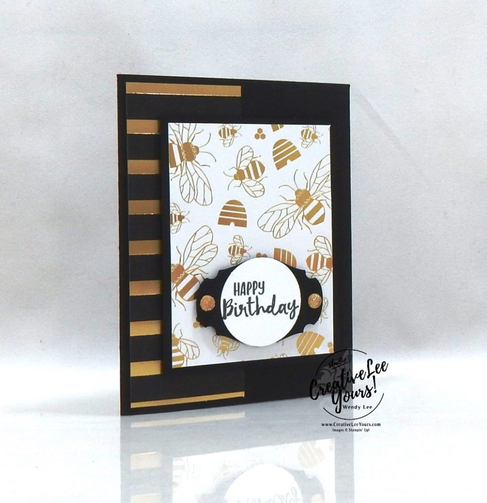 Sending you a happy birthday by Wendy Lee, Tutorial, stampin Up, SU, #creativeleeyours, handmade card, sending you thoughts stamp set, friend, celebration, stamping, creatively yours, creative-lee yours, DIY, birthday, SAB, saleabration, papercrafts, SA< saleabration, golden honey, patternpaper, diemonds team, business opportunity