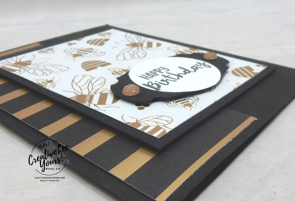 Sending you a happy birthday by Wendy Lee, Tutorial, stampin Up, SU, #creativeleeyours, handmade card, sending you thoughts stamp set, friend, celebration, stamping, creatively yours, creative-lee yours, DIY, birthday, SAB, saleabration, papercrafts, SA< saleabration, golden honey, patternpaper, diemonds team, business opportunity