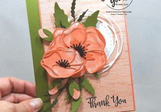 Thank You Collage by Wendy Lee, stampin Up, SU, #creativeleeyours, handmade card, painted poppies stamp set, peaceful moments stamp set, friend, celebration, stamping, creatively yours, creative-lee yours, DIY, birthday, SAB, saleabration, papercrafts, golden honey, patternpaper, birch stamp set, online class, college