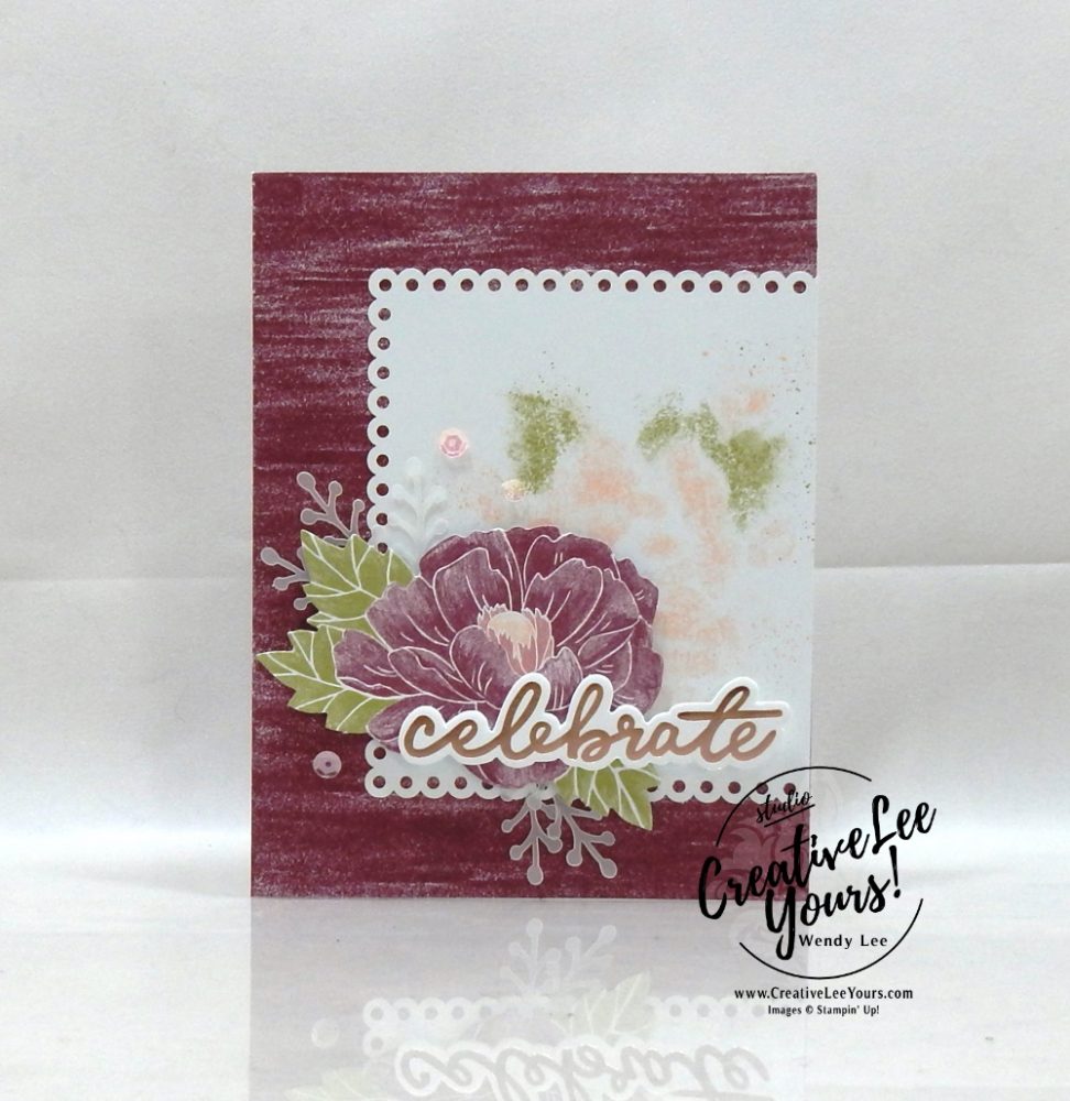 Celebrate by Wendy Lee, February 2020 Paper Pumpkin Kit, Lovely day, stampin up, handmade cards, rubber stamps, stamping, kit, subscription, #creativeleeyours, creatively yours, creative-lee yours, celebration, smile, thank you, birthday, congrats, wedding, alternate, video, bonus tutorial, fast & easy, DIY, #simplestamping, card kit, flowers,