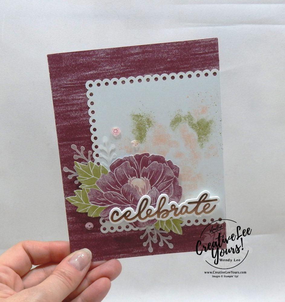 Celebrate by Wendy Lee, February 2020 Paper Pumpkin Kit, Lovely day, stampin up, handmade cards, rubber stamps, stamping, kit, subscription, #creativeleeyours, creatively yours, creative-lee yours, celebration, smile, thank you, birthday, congrats, wedding, alternate, video, bonus tutorial, fast & easy, DIY, #simplestamping, card kit, flowers,