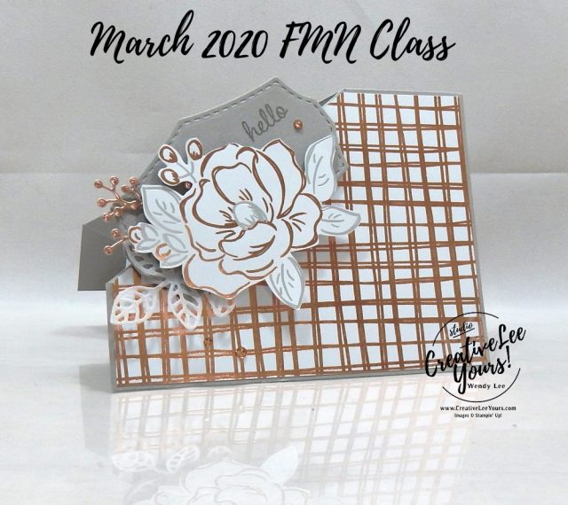 Flowering Foils Corner Flip by wendy lee, Stampin Up, #creativeleeyours, wendy lee, creatively yours, creative-lee yours, stamping, paper crafting, handmade, cards, class, friend, crafts, thinking of you, birthday, sympathy, thank you, congratulations, corner flip fun fold, tutorial, card club, FMN, forget me not, card class, timeless tulips, everything is rosy, flowering foils, SAB, sale-a-bration, wild rose