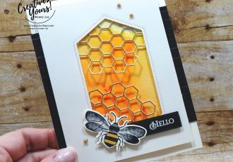 Hello Honeycomb by wendy lee, Stampin Up, #creativeleeyours, creatively yours, stamping, paper crafting, handmade, SU, SUO, creative-lee yours, DIY, fellowship, paper crafts, bee, honeycomb, video, friend, celebration, Honey Bee stamp set, FMN, Forget me Not, card club, live paper crafting, ,#onlinecardclasses,#makeacardsendacard ,#makeacardchangealife, #tutorial, retiring stamps, masculine, technique, pigment sprinkles, facebook live