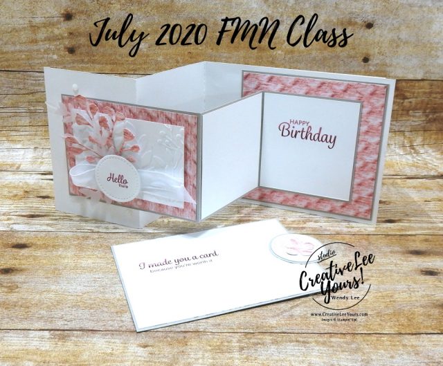 Double Z Pull Out by wendy lee, stampin up, stamping, SU, #creativeleeyours, creatively yours, creative-lee yours, #cardmaking #handmadecard #rubberstamps #stamping, friend, celebration, congratulations, thank you, hello, birthday, stamping, DIY, paper crafts, #papercrafting , #papercraftingsupplies, #papercraftingisfun , tutorial, FMN, forget me not, card club, class, here’s a card stamp set, #makeacardsendacard ,#makeacardchangealife, fun fold, in good taste, DSP, pattern paper, loveitchopit, forever flourish dies