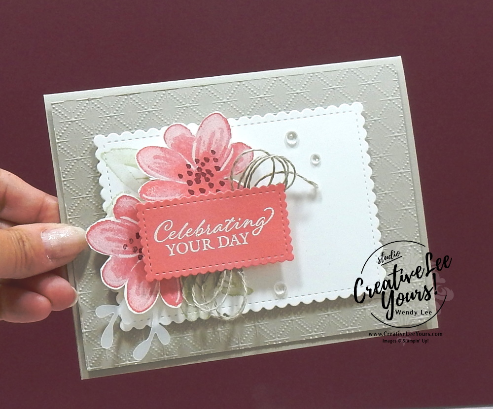 Simple Collage by wendy lee, stampin up, stamping, SU, #creativeleeyours, creatively yours, creative-lee yours, #cardmaking #handmadecard #rubberstamps #stamping, friend, celebration, congratulations, thank you, hello, birthday, stamping, DIY, paper crafts, #papercrafting , #papercraftingsupplies, #papercraftingisfun , Facebook live, gorgeous posies stamp set, #makeacardsendacard ,#makeacardchangealife, ,#tutorial ,#tutorials, collage card