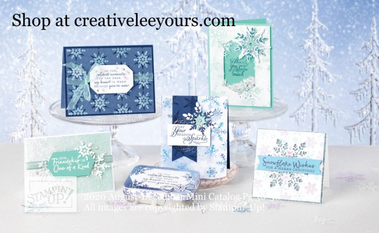 Snowflake Splendor suite, Stampin' Up! Video with wendy lee, Snowflake Wishes stamp set, So Many Snowflakes Dies, Stampin Up, #creativeleeyours, creatively yours, #stampinupdemonstrator ,#cardmaking #handmadecard #rubberstamps #stamping, SU, SUO, creative-lee yours, #DIY, #papercrafts , #papercraft , #papercrafting , fellowship, video, friend, birthday, celebration, snowflakes, hello, thank you, Christmas, holidays, #makeacardsendacard ,#makeacardchangealife, #papercraftingsupplies, #papercraftingisfun, packaging