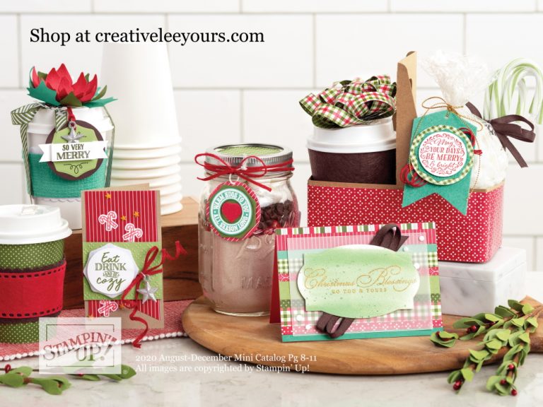 Heartwarming Hugs suite, Stampin' Up! Video with wendy lee, Wrapped in Christmas stamp set, warm hugs tamp set, Stampin Up, #creativeleeyours, creatively yours, #stampinupdemonstrator ,#cardmaking #handmadecard #rubberstamps #stamping, SU, SUO, creative-lee yours, #DIY, #papercrafts , #papercraft , #papercrafting , fellowship, video, friend, birthday, celebration, cocoa, mini coffee cups, hello, thank you, sympathy, Christmas, holidays, #makeacardsendacard ,#makeacardchangealife, #papercraftingsupplies, #papercraftingisfun, packaging