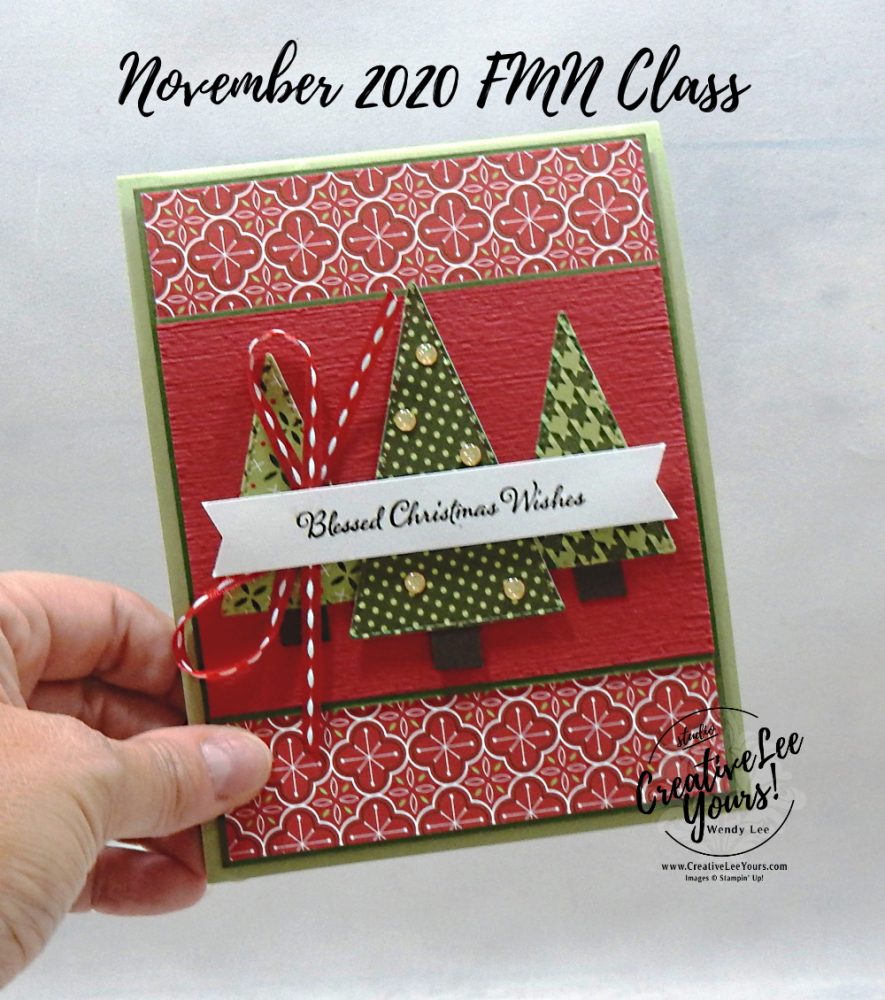 Blessed Christmas Wishes Pop-Up Gift Card Holder by wendy lee, stampin up, stamping, SU, #creativeleeyours, creatively yours, creative-lee yours, #cardmaking, #handmadecard, #rubberstamps #stamping, friend, celebration, congratulations, thank you, hello, grateful, thinking of you, birthday, Christmas, trees, holiday, fun fold, stamping, DIY, paper crafts, #papercrafting , #papercraftingsupplies, #papercraftingisfun , FMN, forget me not, card club, class, Itty Bitty Christmas stamp set, #makeacardsendacard ,#makeacardchangealife, ,#tutorial ,#tutorials, stitched triangles, heartwarming hugs, little treat box, pop up, gift card holder