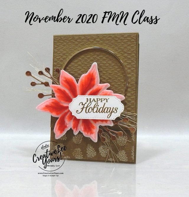 Flocked Poinsettia Gift Card Holder by wendy lee, stampin up, stamping, SU, #creativeleeyours, creatively yours, creative-lee yours, #cardmaking, #handmadecard, #rubberstamps #stamping, friend, celebration, congratulations, thank you, hello, grateful, thinking of you, birthday, Christmas, poinsettia, holiday, fun fold, stamping, DIY, paper crafts, #papercrafting , #papercraftingsupplies, #papercraftingisfun , FMN, forget me not, card club, class, poinsettia petals stamp set, #makeacardsendacard ,#makeacardchangealife, ,#tutorial ,#tutorials, ornate frames, tasteful textile, gift card holder