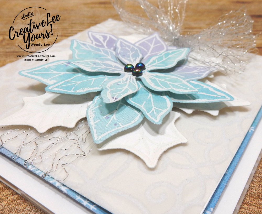Frosted Poinsettia Gift Card Holder by Wendy Lee, stampin Up, SU, #creativeleeyours, handmade card, Poinsettia Petals stamp set, Christmas, friend, celebration, thank you, stamping, creatively yours, creative-lee yours, DIY, birthday, gift card holder, papercrafts, rubberstamps, #stampinupdemonstrator , #papercrafts , #papercraft , #papercrafting , #papercraftingsupplies, #papercraftingisfun, facebook live, video , snowflake splendor, plush poinsettia