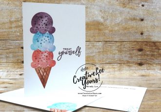 Adorable Note Card by Wendy Lee, stampin Up, SU, #creativeleeyours, handmade card, friend, celebration , birthday, stamping, creatively yours, creative-lee yours, DIY, papercrafts, rubberstamps, #stampinupdemonstrator , #papercrafts , #papercraft , #papercrafting , #papercraftingsupplies, #papercraftingisfun, Facebook live, video , sweet ice cream stamp set, paper embossing, #tutorial ,#tutorials, ice cream, #simplestamping,