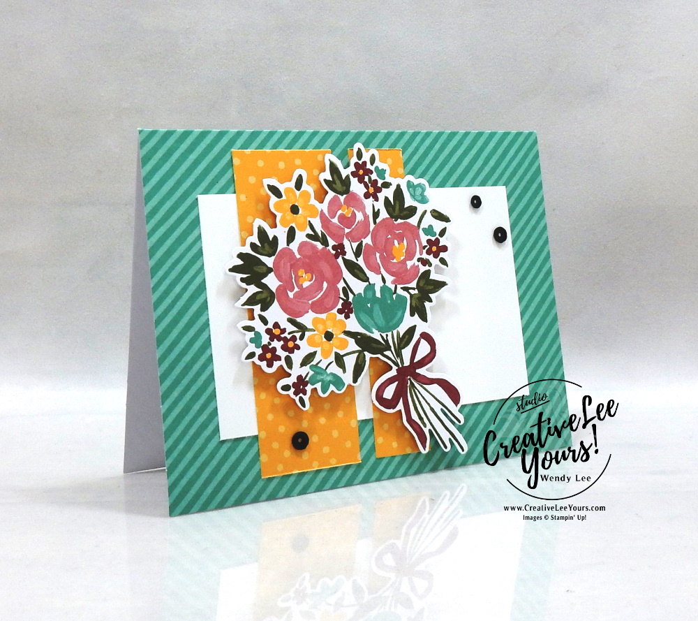 Beautiful Bouquet by Wendy Lee, February 2021 Paper Pumpkin Kit, BOUQUET OF HOPE, flower & field DSP, stampin up, handmade cards, rubber stamps, stamping, kit, subscription, #creativeleeyours, creatively yours, creative-lee yours, celebration, smile, thank you, hope, sorry, bouquet, birthday, sorry, thinking of you, love, congrats, lucky, feel better, sympathy, get well, grateful, comfort, encouragement, love, anniversary, wedding, bonus tutorial, fast & easy, DIY, #simplestamping, card kit, subscription, craft kit,