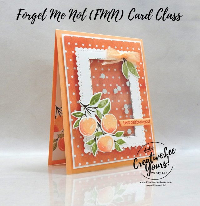 Framed Shaker by wendy lee, Sweet As A Peach stamp set, Peach Dies, stampin up, stamping, SU, #creativeleeyours, creatively yours, creative-lee yours, #cardmaking, #handmadecard, #rubberstamps #stamping, friend, thinking of you, celebrate, sympathy, thank you, birthday, love, anniversary, stamping, DIY, paper crafts, #papercrafting , #papercraftingsupplies, #papercraftingisfun , FMN, forget me not, ,#cardclub ,#cardclasses ,#onlinecardclasses , tutorial ,#tutorials ,#funfoldcards ,#funfoldcard ,#makeacardsendacard ,#makeacardchangealife, #technique ,#techniques, shaker, You’re A Peach