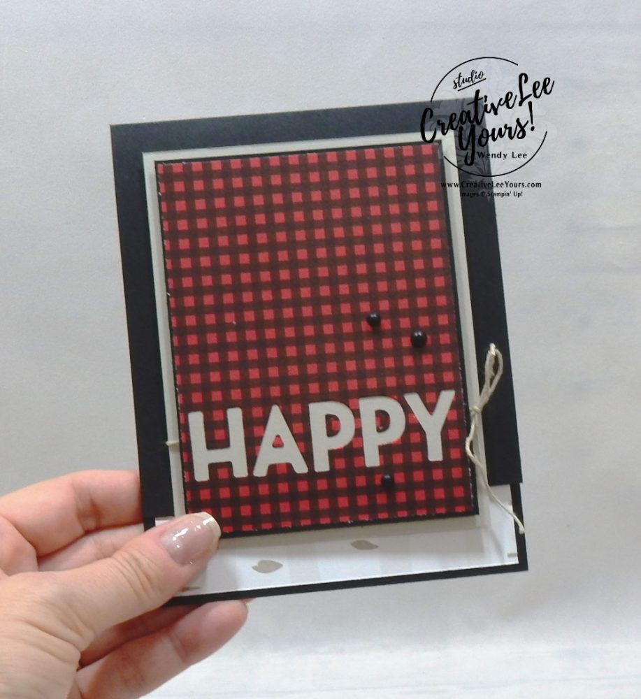 Masculine Birthday Check by wendy lee, Maui Achievers Blog Hop, stampin up, stamping, SU, #creativeleeyours, creatively yours, creative-lee yours, #cardmaking, #handmadecard, #rubberstamps, #stamping, friend, celebration, congratulations, thank you, hello, birthday, thinking of you, love, anniversary, plaid,masculine, DIY, paper crafts, #papercrafting , #papercraftingsupplies, #papercraftingisfun, #stampinupdemonstrator, #incentivetrip, Biggest Wish stamp set, #SAB, #saleabration, playful alphabet dies, Peaceful prints, tutorial