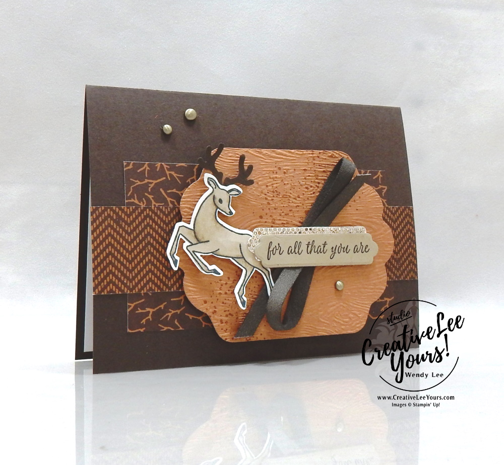 Masculine Thank You by Wendy Lee, Peaceful Deer Stamp Set, Best Year Stamp Set, Gorgeous Leaves Stamp Set, stampin Up, SU, #creativeleeyours, handmade card, friend, celebration, thank you, stamping, creatively yours, creative-lee yours, DIY, birthday, papercrafts, #makeacardsendacard ,#makeacardchangealife , rubberstamps, #stampinupdemonstrator , #cardmaking, #papercrafts , #papercraft , #papercrafting , #papercraftingsupplies, #papercraftingisfun, kylie bertucci, international highlights, blog hop, masculine, outdoor, hunting