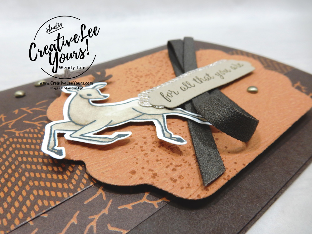 Masculine Thank You by Wendy Lee, Peaceful Deer Stamp Set, Best Year Stamp Set, Gorgeous Leaves Stamp Set, stampin Up, SU, #creativeleeyours, handmade card, friend, celebration, thank you, stamping, creatively yours, creative-lee yours, DIY, birthday, papercrafts, #makeacardsendacard ,#makeacardchangealife , rubberstamps, #stampinupdemonstrator , #cardmaking, #papercrafts , #papercraft , #papercrafting , #papercraftingsupplies, #papercraftingisfun, kylie bertucci, international highlights, blog hop, masculine, outdoor, hunting