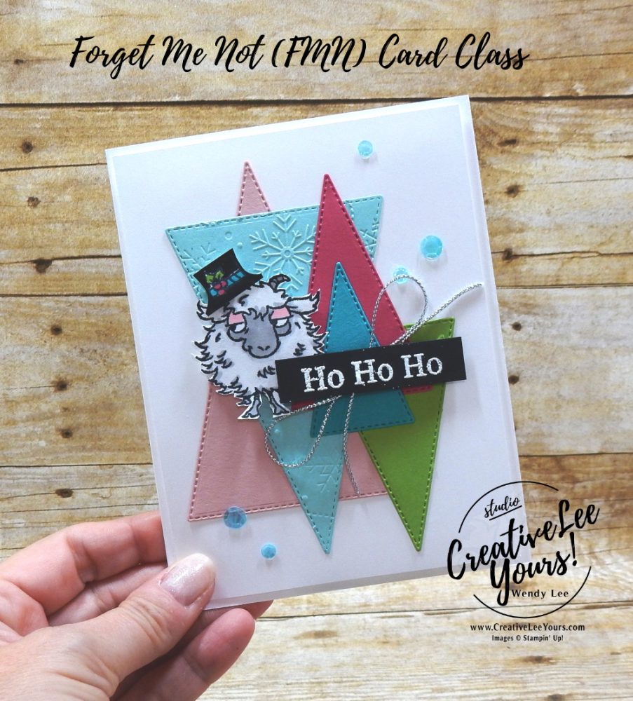 Christmas Goat by wendy lee, Way To Goat stamp set, Perfectly Plaid stamp set, Snowman Season stamp set, stampin up, stamping, SU, #creativeleeyours, creatively yours, creative-lee yours, #cardmaking, #handmadecard, #rubberstamps, #stamping, friend, celebration, congratulations, thank you, hello, birthday, thinking of you, love, anniversary, masculine, Christmas, Holiday, DIY, paper crafts, #papercrafting , #papercraftingsupplies, #papercraftingisfun, #stampinupdemonstrator, tutorial, stitched triangles ,#cardclub ,#cardclasses ,#onlinecardclasses,#fmn ,#forgetmenot