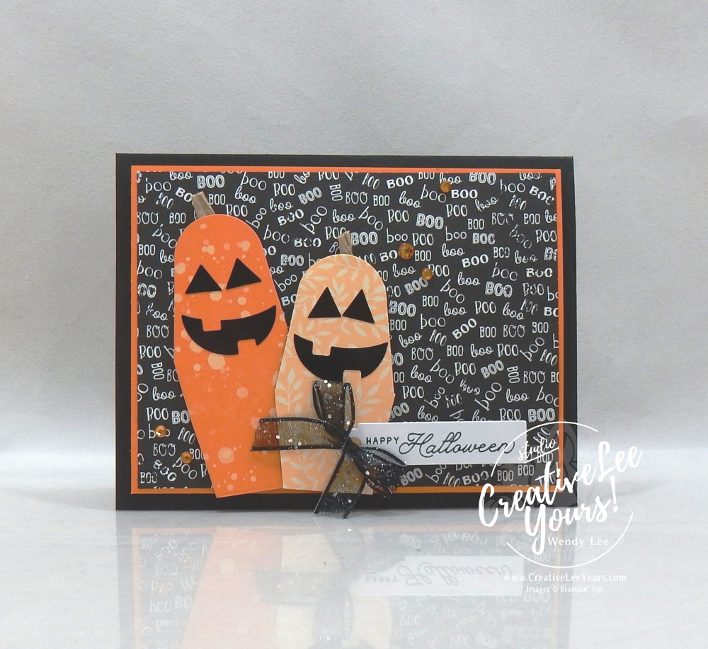 Halloween Pumpkins by Wendy Lee, September 2021 Paper Pumpkin Kit, Haunts & Harvest, Autumn, Fall, nature, apples,pumpkin, treat boxes, 3D, stampin up, handmade cards, rubber stamps, stamping, kit, subscription, #creativeleeyours, creatively yours, creative-lee yours, celebration, smile, thank you, birthday, sorry, thinking of you, love, congrats, lucky, feel better, sympathy, get well, grateful, comfort, encouragement, hearts, valentine, anniversary, wedding, appreciation, bonus tutorial, fast & easy, DIY, #simplestamping, card kit, subscription, craft kit, #paperpumpkinalternates , #paperpumpkinalternative ,#paperpumpkinalternatives, #papercraftingkit