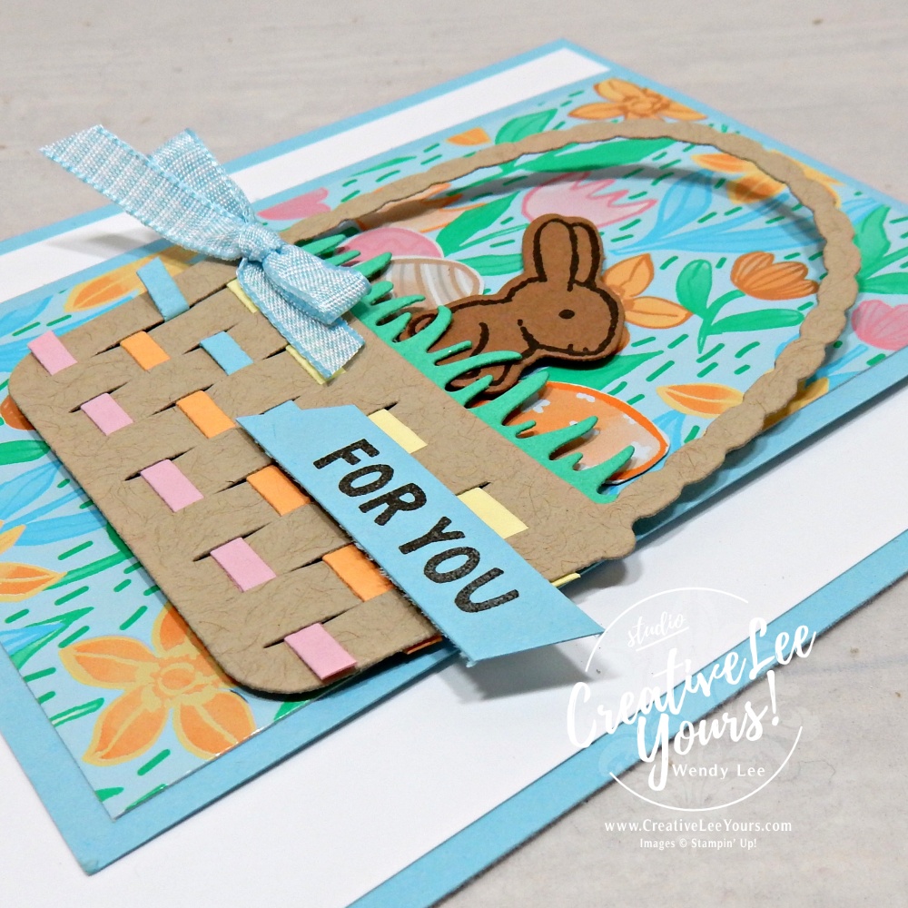 Easy fun fold card tutorial featuring Easter Basket dies and woven basket focal point.