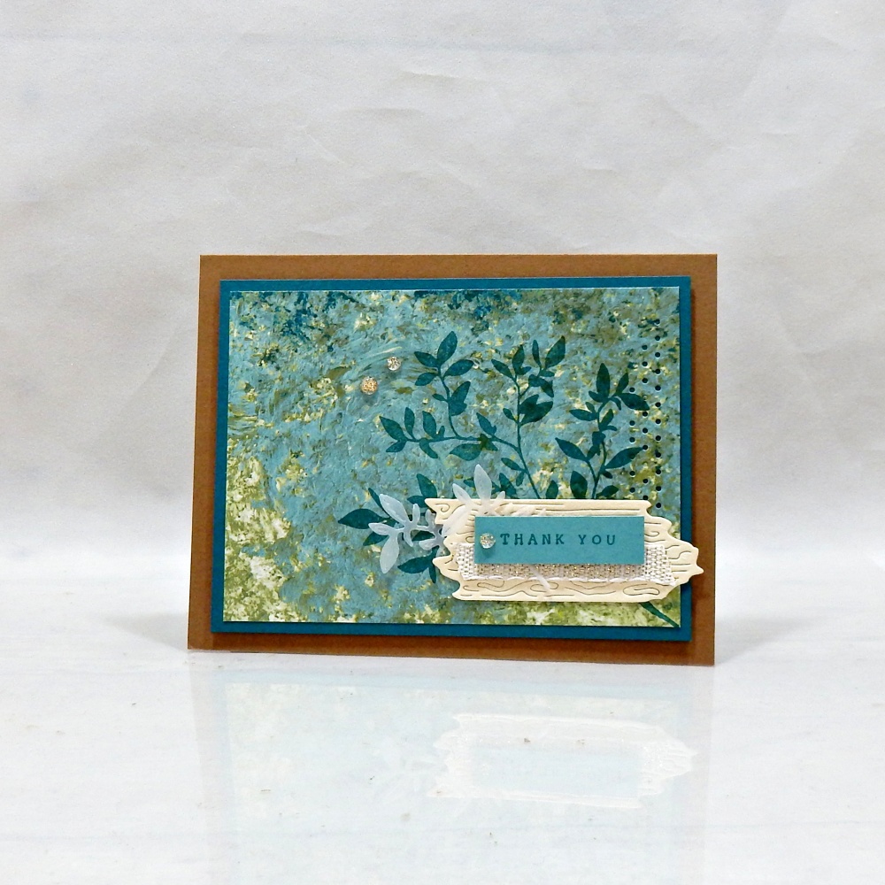 simple handmade card layout using designer paper and layered textures