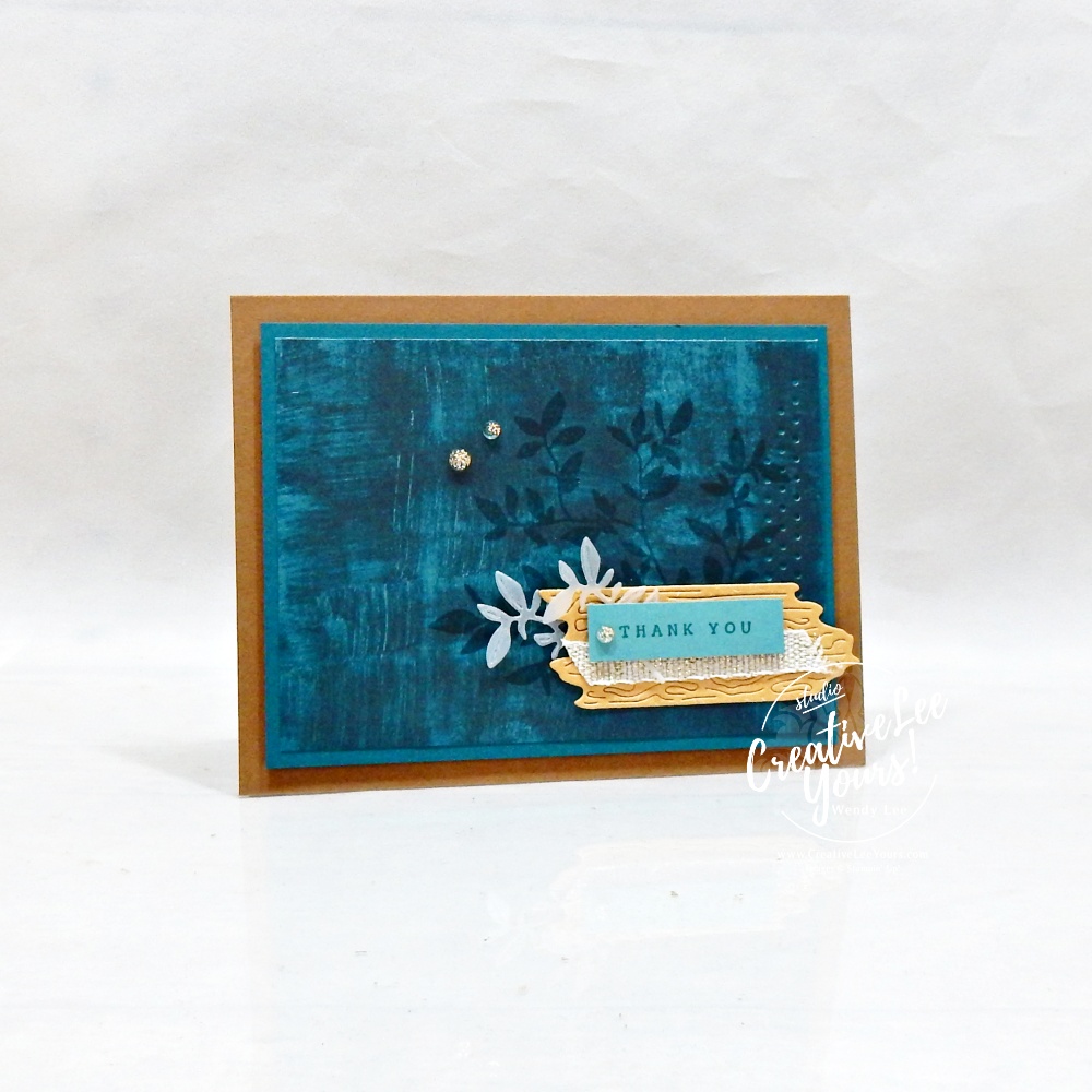 simple handmade card layout using designer paper and layered textures