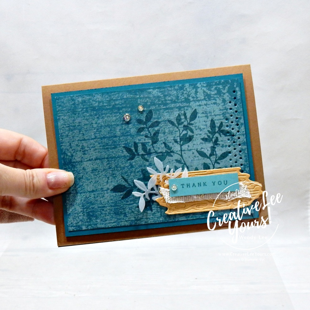 simple handmade card layout using designer paper and layered textures