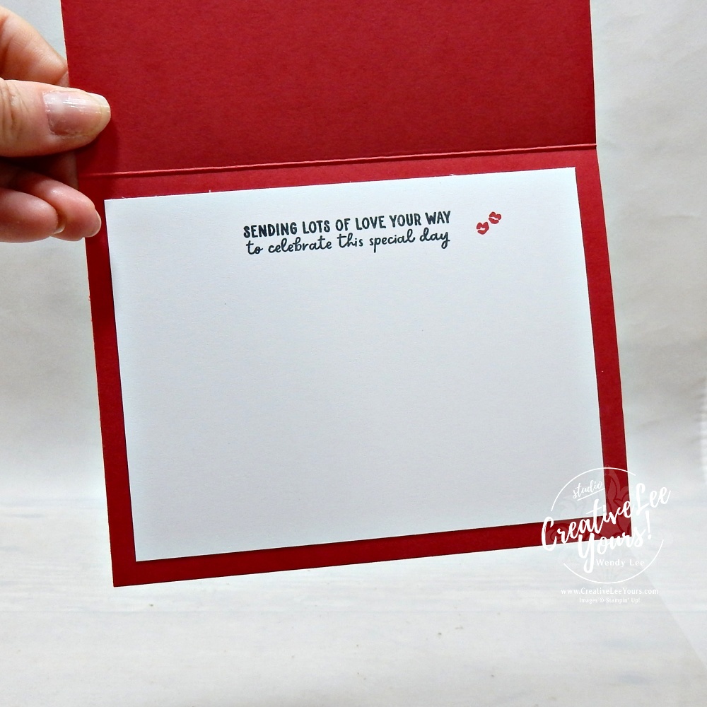 Handmade Valentine bear card with layered red panels and peek-a-boo bear focal image