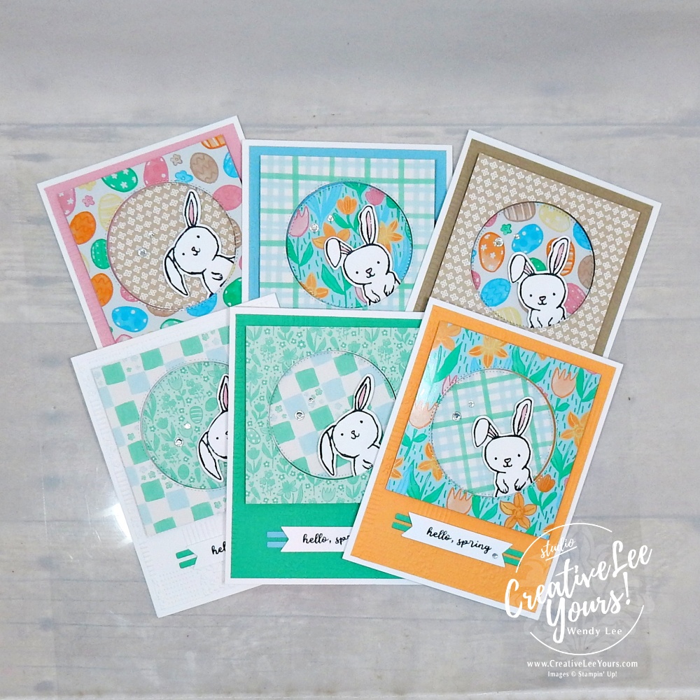 Peekaboo handmade Easter card using Easter Joy Designer Series Paper with bunny die cuts.