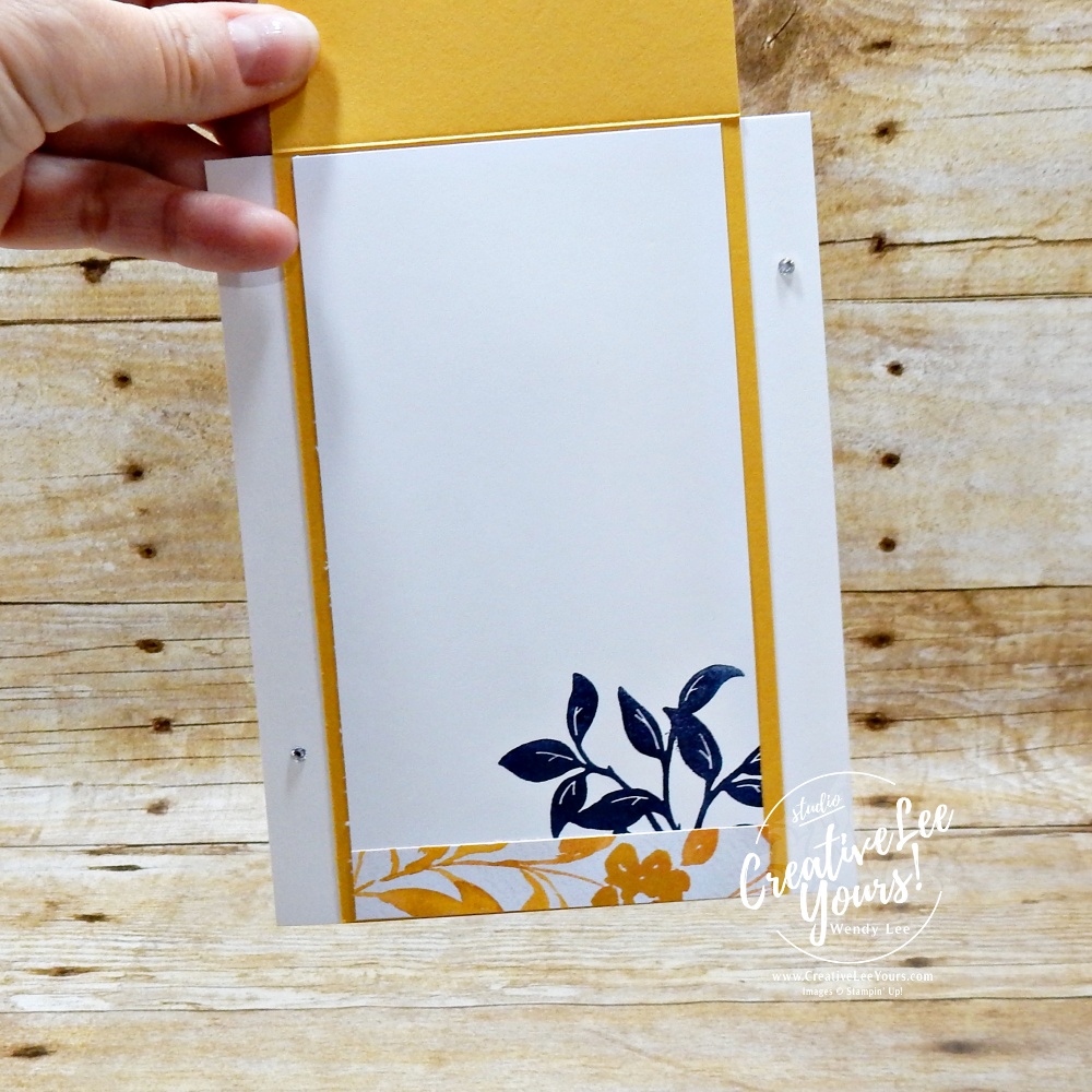 Garden Poetry fun fold card featuring Paradise Garden bundle, textured specialty paper, geometric die cuts, and layered floral stamping.