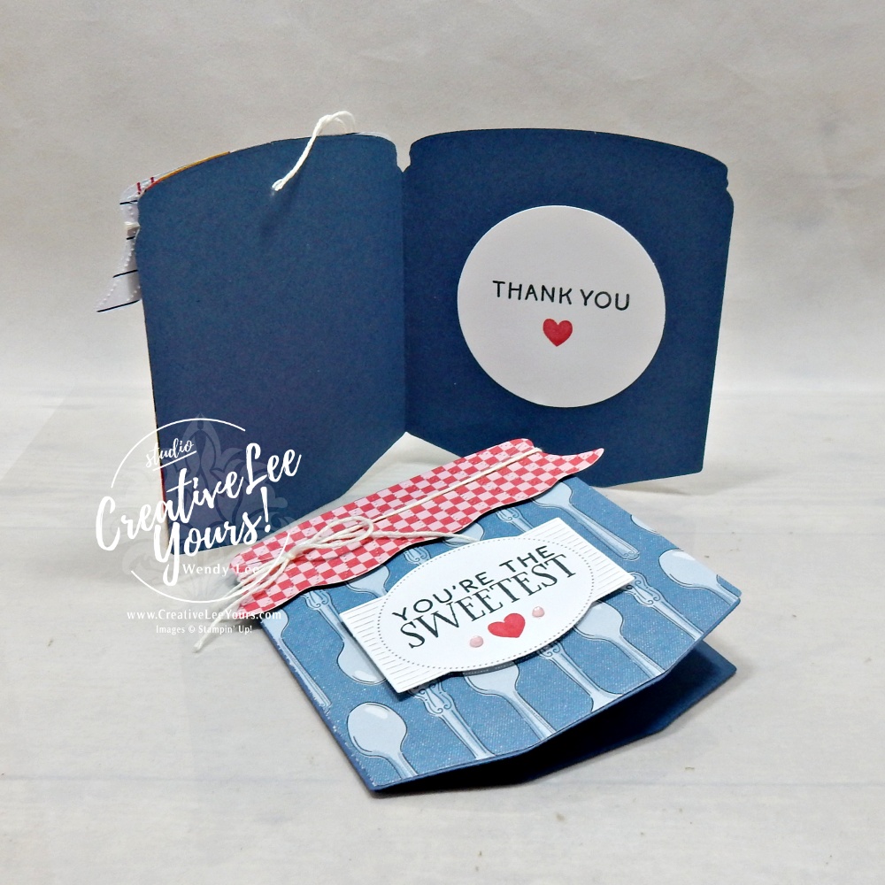 Jar shaped card tutorial featuring Designer Series Paper layered on a die-cut jar card base from the Filled with Sweetness bundle.