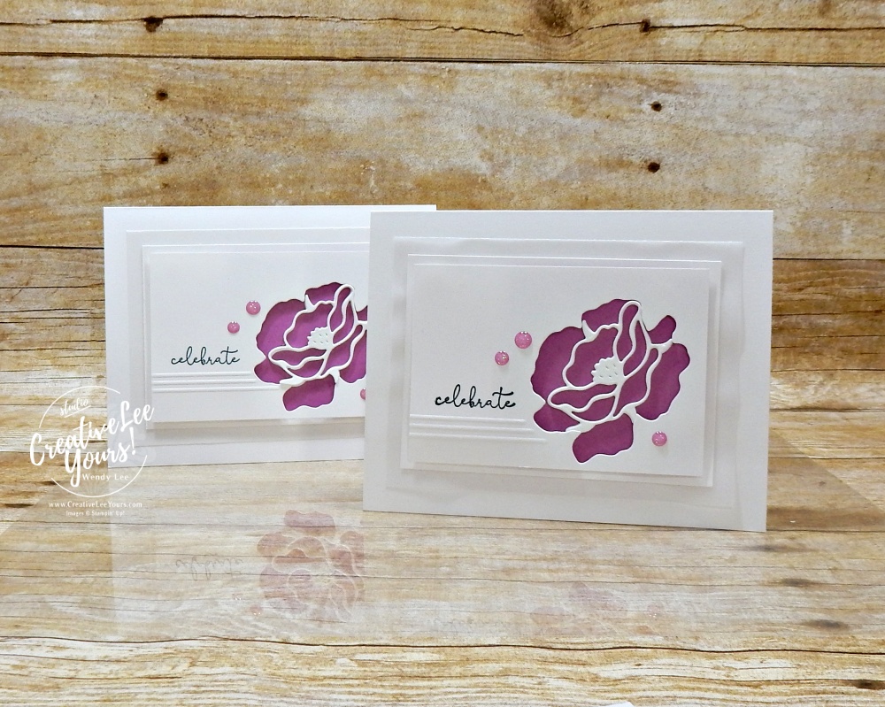 white on white card with pop of color