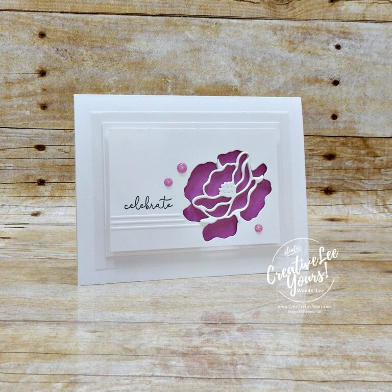 white on white card with pop of color