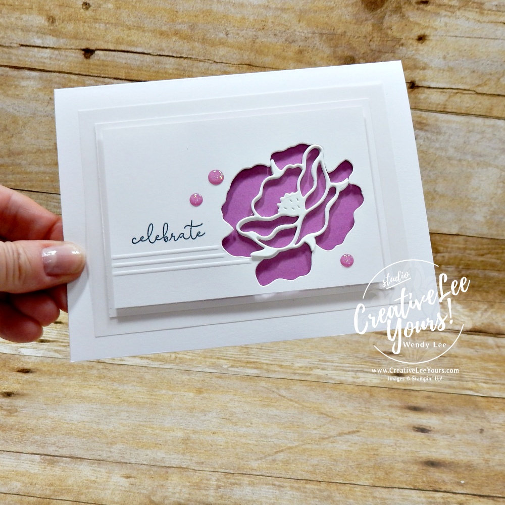 white on white card with pop of color