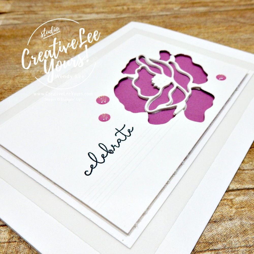 white on white card with pop of color