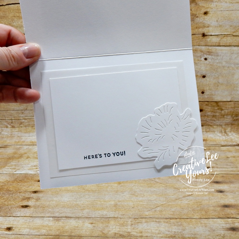 white on white card with pop of color