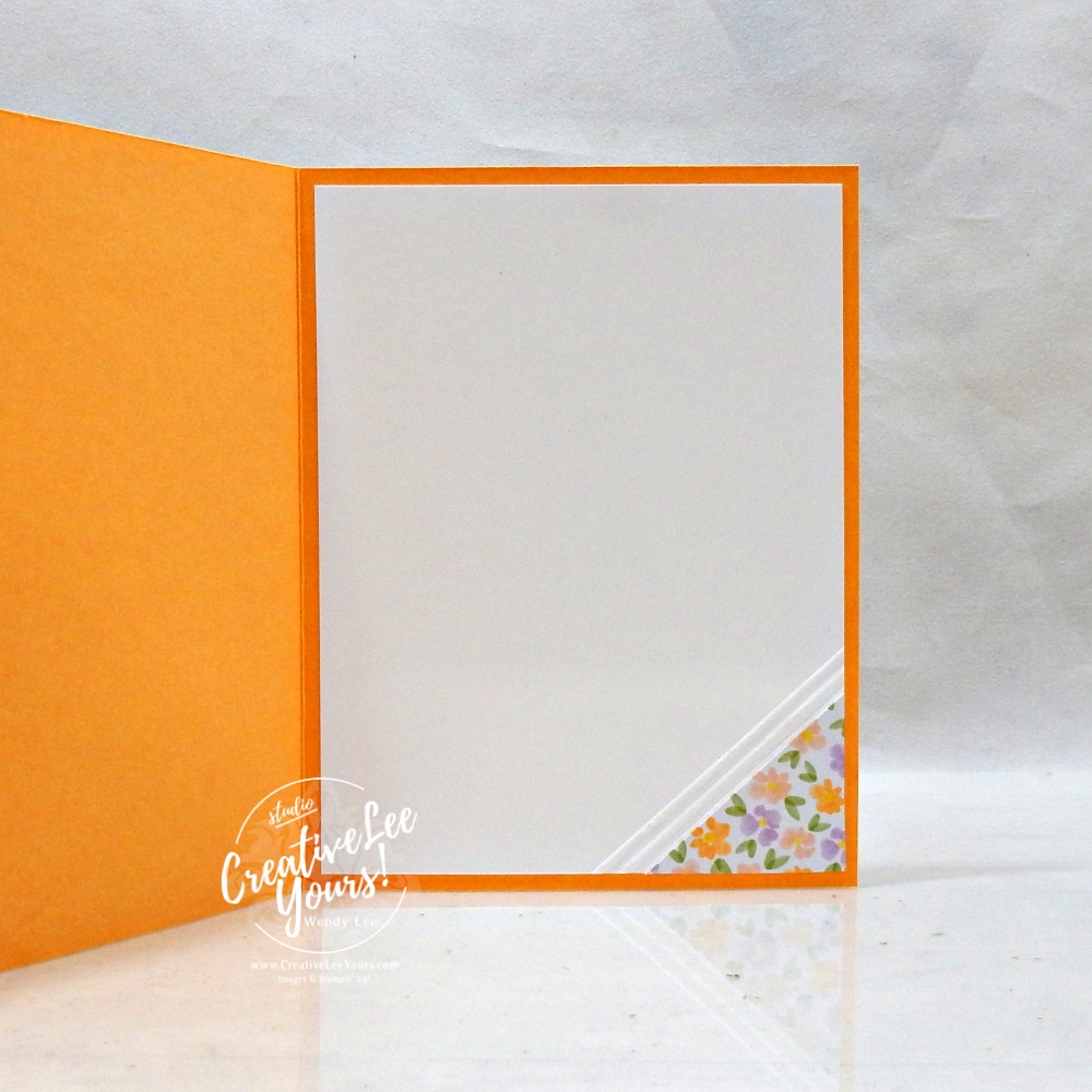 simple card interior with corner scrap paper detail and scoring lines for texture