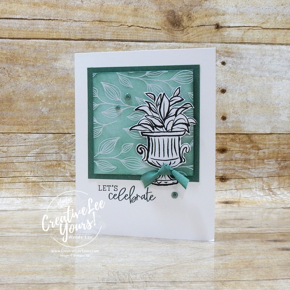 simple card layout with blended background and black and white floral focal image