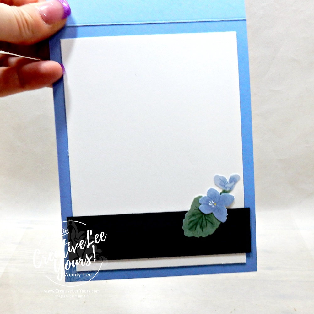 Decorated inside of a handmade greeting card featuring coordinating floral accents and sentiment.