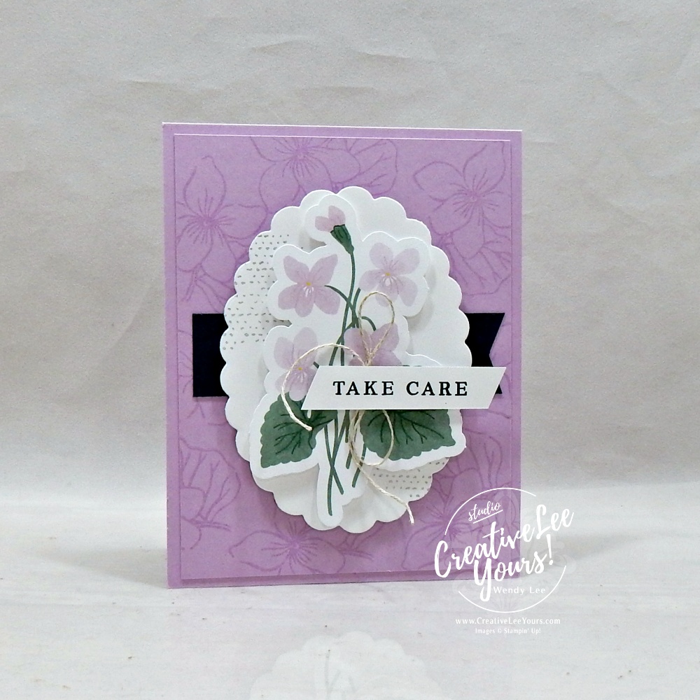 Elegant Fresh Freesia handmade card with floral ephemera, layered textures, and monochromatic card design.