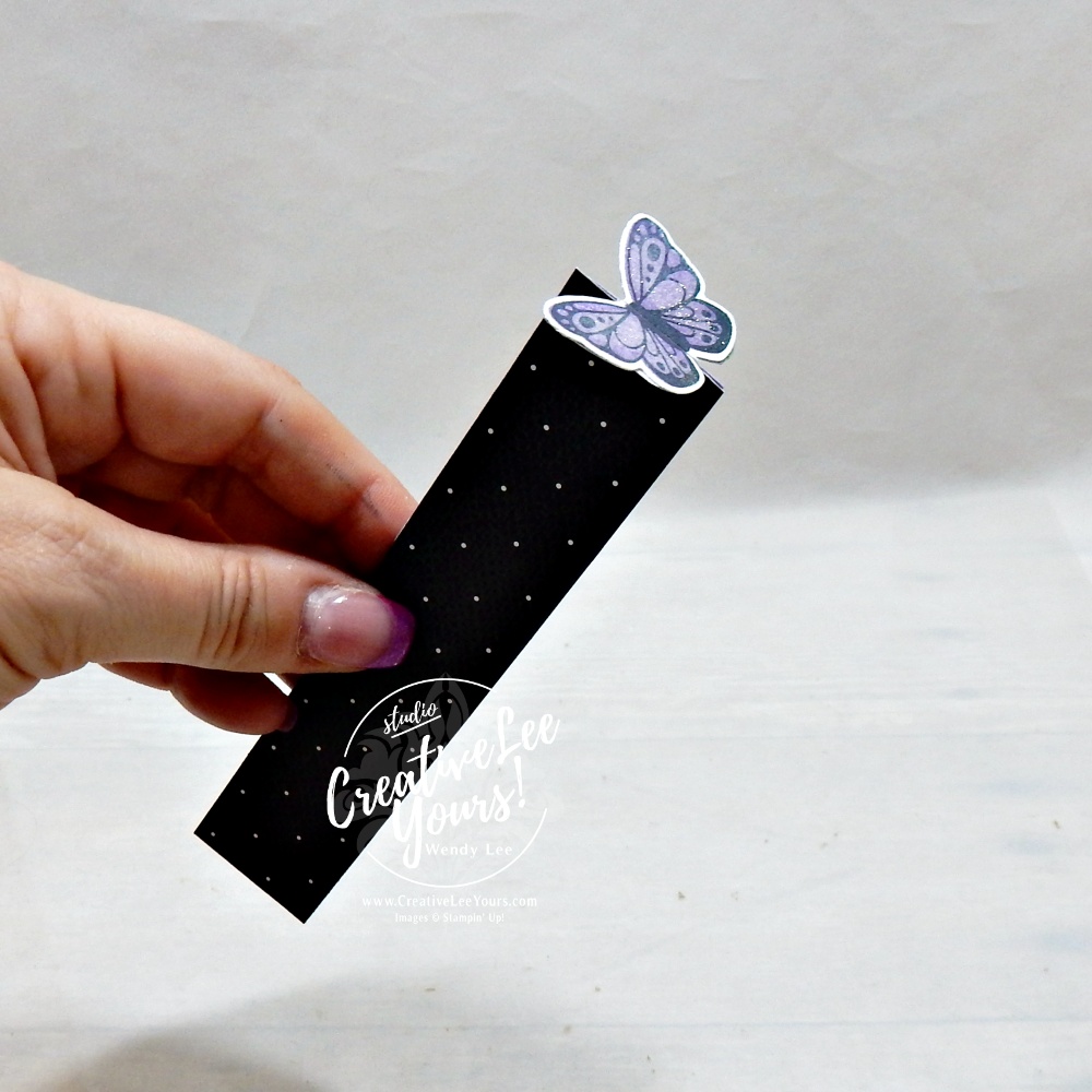 Butterfly bookmark showing the folded construction