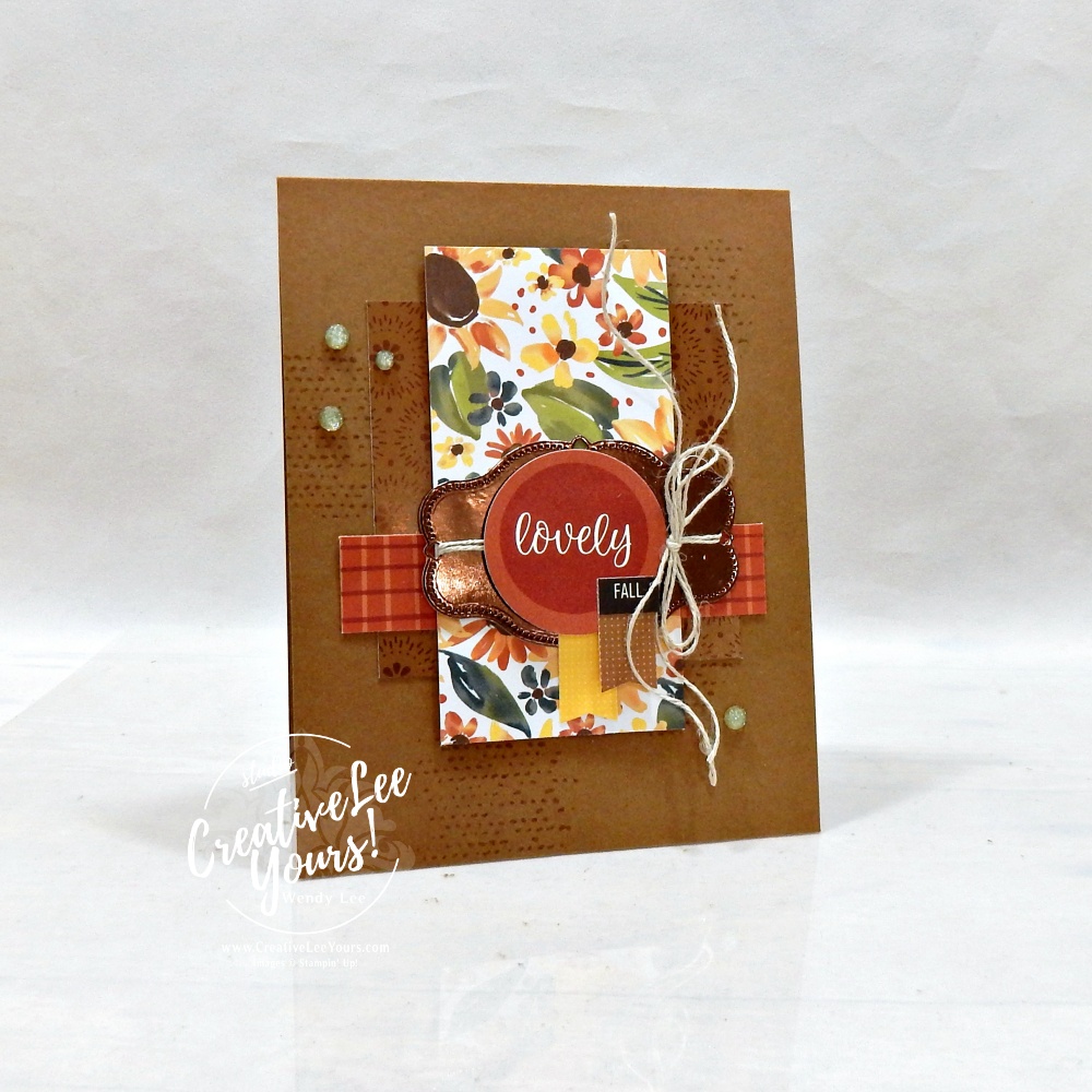 Easy sunflower card featuring Stampin' Up! Sunflower Fields Designer Series Paper and coordinating stickers