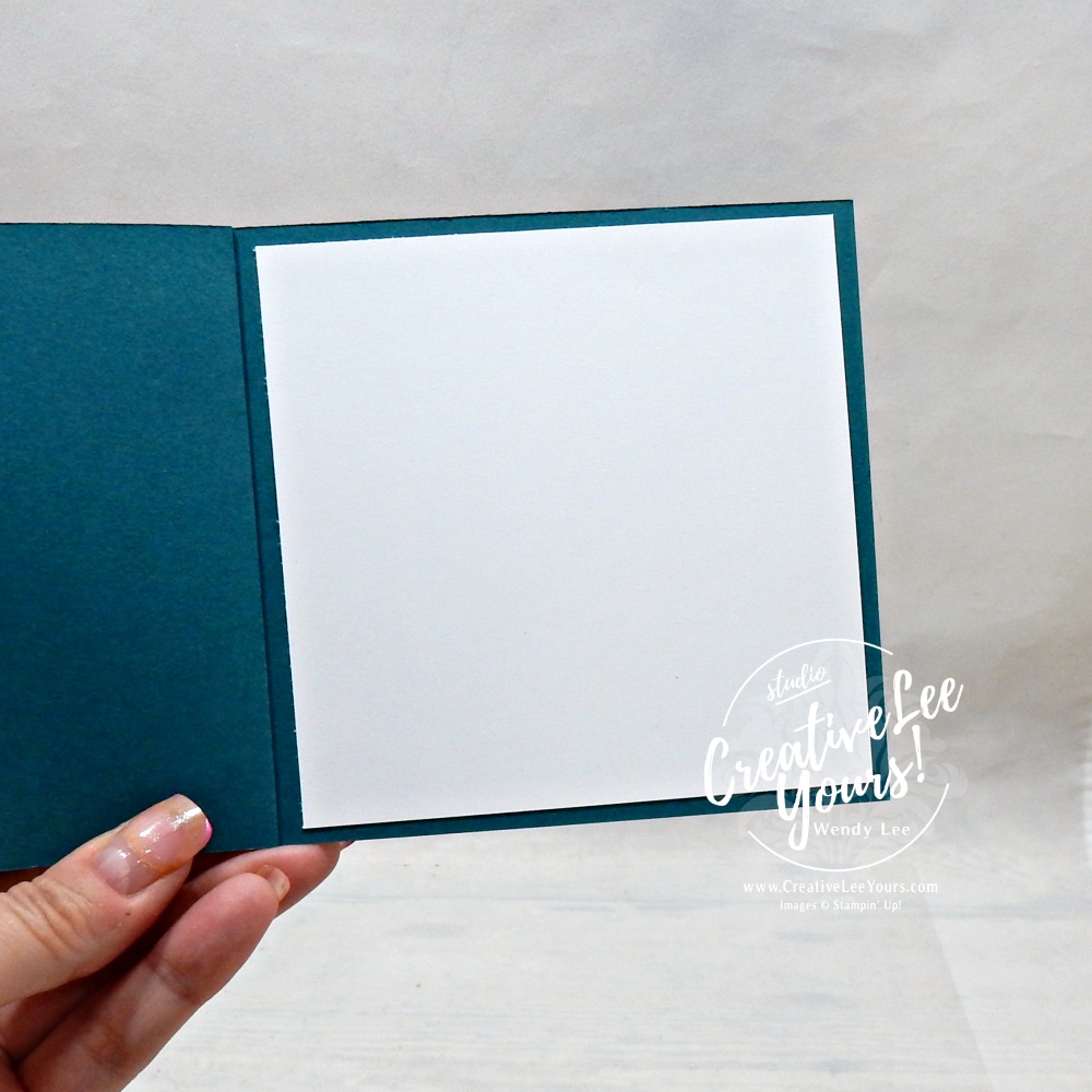 Easy book binding fun fold card featuring Stampin' Up! Whispering Woods Designer Series Paper